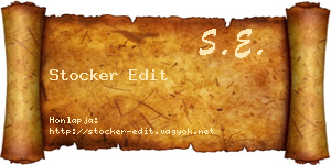 Stocker Edit névjegykártya